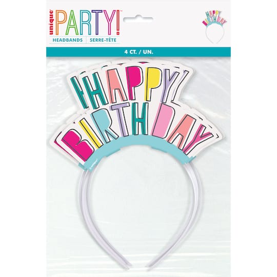 Favorite Things Birthday Party Headbands 4ct